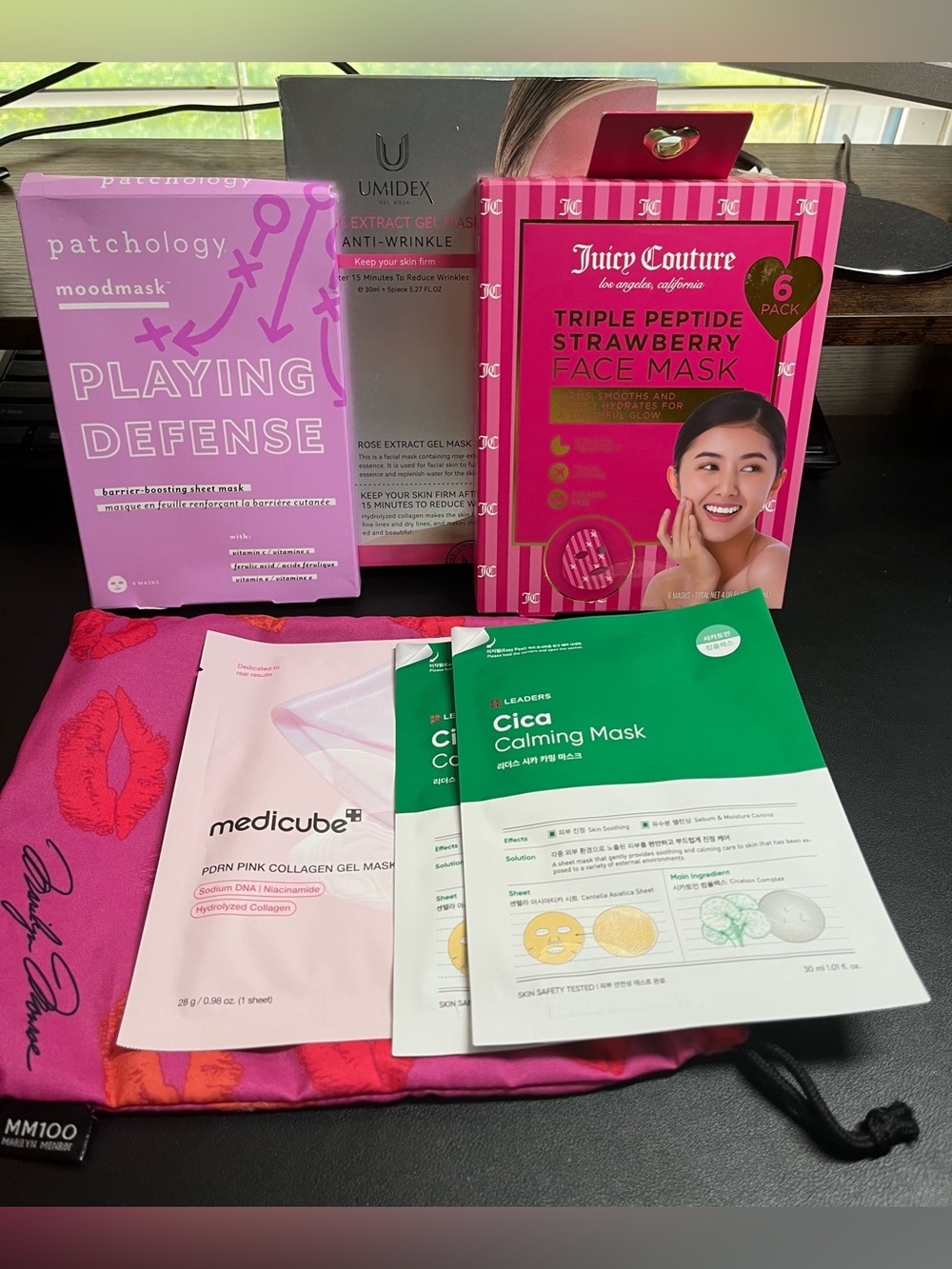 19 Piece Face Mask Bundle - Patchology, Medicube, Cica, Umidex, Juicy & Ipsy Bag